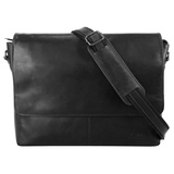 X-Zone Messenger Bag, echt Leder, schwarz