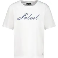 Monari T-Shirt »Shirt Schmuckschrift«, Mit Rundhalsausschnitt, Gr. 46, ecru,