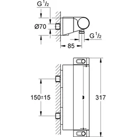 Grohe Grohtherm 2000 Thermostat-Duschbatterie (34469001)