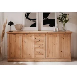 Livetastic Sideboard, Eiche Artisan, Metall, 4 Fächer, 4 Schubladen, 200x90x40 cm, Wohnzimmer, Kommoden & Sideboards, Sideboards