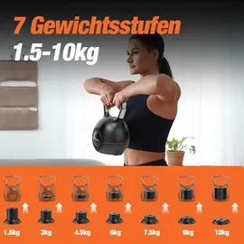 DH FitLife FitLife Kettlebell Verstellbare Kettlebell 1,5–10 kg schwarz