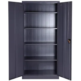 Mendler HWC-H17 Aktenschrank 185 x 90 x 40 cm dunkelgrau