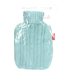 Frosch Wärmflasche Classique 1,8L Gestrickter Bezug Pastellblau