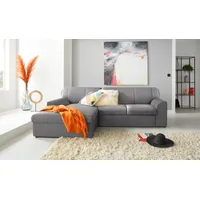 DOMO collection Ecksofa »Topper L-Form«, mit Recamiere, wahlweise mit Schlaffunktion grau