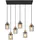 GLOBO Pendellampe 4-flg. 62 cm schwarz Holz Rauchglas