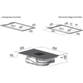 berbel Kochfeldabzug Downline Performance 83 cm Edelstahl