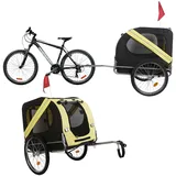 Hund Fahrradanhänger Hundeanhänger Anhänger schwarz gelb Hundetransport Fahrrad