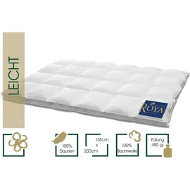 HANSKRUCHEN Daunendecke Royal Leicht 135 x 200 cm - Weiß