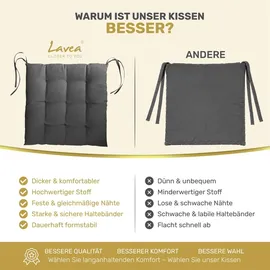 LAVEA Sitzkissen 40 x 40 x 3 cm Silber 8 St.