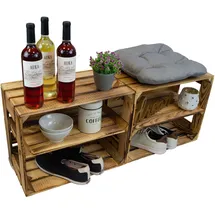 Kistenkolli Altes Land Gerda Längs Schuhregal 2er Set 40 x 30 x 20 cm Braun