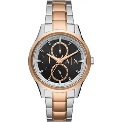 Multifunktionsuhr ARMANI EXCHANGE, silber (silberfarben, roségoldfarben), Armbanduhren, Herren, Quarzuhr, Armbanduhr, Herrenuhr, analog, Edelstahlarmband