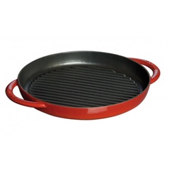 Staub Grillpfanne Staub Grill Pans Pure Grill, 30 cm rund Gusseisen Kirsch-Rot, (1-tlg) rot