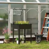 Outsunny Hochbeet 60 x 60 x 120 cm Schwarz