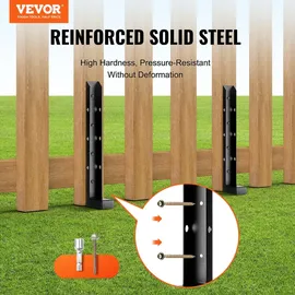Vevor Zaunpfosten 51 x 51 mm Schwarz/Stahl
