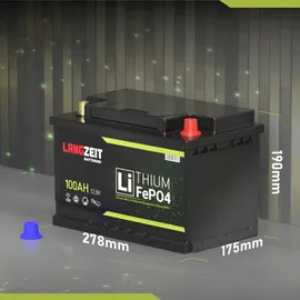 LANGZEIT Batterien LiFePO4 100Ah 12V Lithium Batterie Wohnmobil