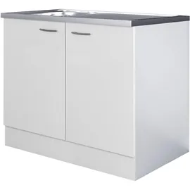 Flex-Well Unterschrank Komplettspüle 100 x 60 cm Weiß