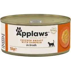 APPLAWS Cat Adult Chicken Breast with Pumpkin in Broth 156g Hähnchenbrust und Kürbis in Brühe