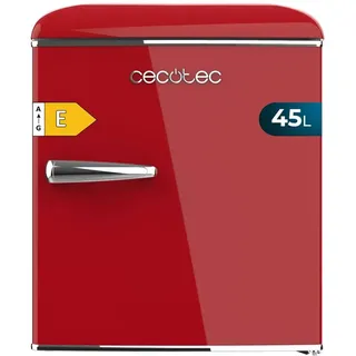 Cecotec Bolero CoolMarket TT Origin 45 Red. 55 cm hoch und 44,7 cm breit, Energieeffizienzklasse E, Eisfach und verchromter Griff, Rot