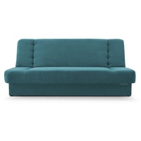 MOEBLO Schlafsofa Cyprus, Sofa Kippsofa Klappsofa Clic-Clack Couch für Wohnzimmer Federkern Sofagarnitur Polstersofa - 192x85x92 cm -, mit Bettkasten und Schlaffunktion blau