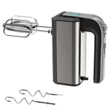 XERSEK Handmixer Handmixer 800W mit 2 Teighaken + 2 Schneebesen 5 Stufen + Turbostufe silberfarben