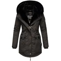 Navahoo Damen Wintermantel Winterparka Gefüttert mit 2 Kunstpelz-Kapuzen Sweety Deluxe