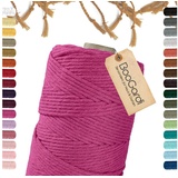 BooGardi Makramee Garn · Magenta 3mm x 200m · 3mm oder 5mm · viele Farben · Baumwollkordel · Baumwollgarn · DIY Bastelkordel · Kordelband