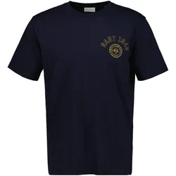 T-Shirt GANT "GARMENT WASHED TSHIRT", Herren, Gr. M, blau (evening blau), Jersey, Obermaterial: 100% Baumwolle, casual, Rundhals, Kurzarm, Shirts