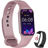 IOWODO Smartwatch Damen Herren Oximeter Herzfrequenz Schlaf Schrittzähler Smartwatch mit Benachrichtigung, SpO2, Wasserdicht IP68 für Android IOS (Purple)