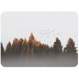 Platzset mit Unterseite aus Kork, Vogelfliegen auf einem Kiefernwald, wilde Natur, groß, 39,5 x 28,5 cm