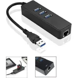 MicroConnect Mc-usb3.0hubweth USB 3.2 Gen 1 (3.1 Gen 1) Type-A, Schwarz RJ-45, 46 g, 1) Stück(e), 205 mm - Hub - 3 x