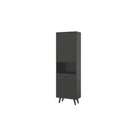 xonox.home Vitrine LINEA 58 x 195 x 37 cm Grau/Schwarz