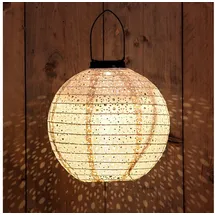 Spetebo Lampion Textil rund 25 cm Solar gelb
