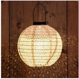 Spetebo Lampion Textil rund 25 cm Solar gelb