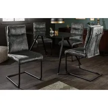 Riess-Ambiente Stuhl COMFORT grün Samt mit Komfortgriff Freischwinger Modern Design