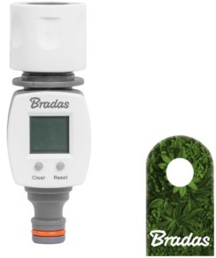 Digitaler Gartenwasserzähler Zähler mit LCD Schnellkupplung + Adapter Wasserzähler WHITE LINE WL-3100 Bradas 1764