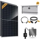 Balkonkraftwerk 800W_Deye SUN80G3-EU-Q0 + JA Solar® 440W Solarmodul + 5m Betteri® auf Schuko Netzanschlusskabel+ Alu PV Befestigung senkrecht, 0%...
