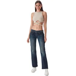 LTB Damen Jeans Valerie Bootcut Bootcut Braun Tiefer Bund Reißverschluss L 32