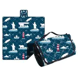 Hayisugal Picknickdecke Sandfrei Stranddecke Wasserdicht Campingdecke Waschbar Strandunterlage Tragbare Picknickdecke Soft für Strand,Picknick,Wandern,Reisen, Eisbär, 150 x 200 cm