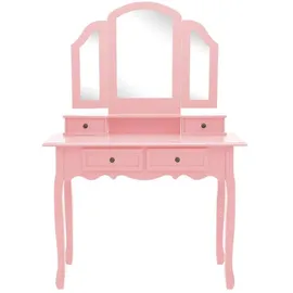 vidaXL vidaXL, Schminktisch-set mit Hocker Rosa 100x40x146 cm) Paulownia-holz