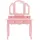 vidaXL vidaXL, Schminktisch-set mit Hocker Rosa 100x40x146 cm) Paulownia-holz