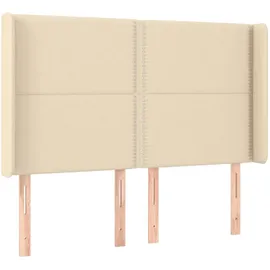 vidaXL Boxspringbett mit Matratze & LED Creme 140x200 cm Stoff 140x200cm (138802)