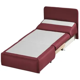 Sofa.de Schlafsessel Etta Stoff 88 x 88 x 96 cm Rot mit Schlaffunktion