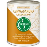 Greenic Ashwagandha Kurkuma Kraft Trinkpulver 130 g