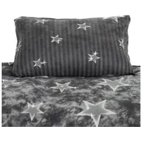 COFI 1453 - Fleece Bettwäsche mit Sternenmuster in Grau