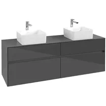 Villeroy & Boch Collaro Waschbeckenunterschrank 160 x 55 cm Glossy Grey