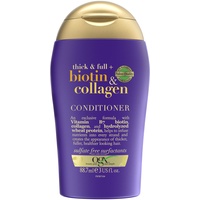 OGX Thick & Full + Biotin & Collagen Conditioner (88,7 ml), nährstoffreiche Volumenconditioner Haarspülung mit Biotin, Kollagen und Weizenproteinen, Haarpflege, sulfatfrei