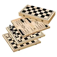 Philos Schach Backgammon Dame Set, Feld 50 mm, mit Tragegriff