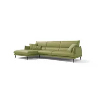 Egoitaliano Eckcouch Leder L-Form 3-Sitzer Grün