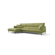 Egoitaliano Eckcouch Leder L-Form 3-Sitzer Grün
