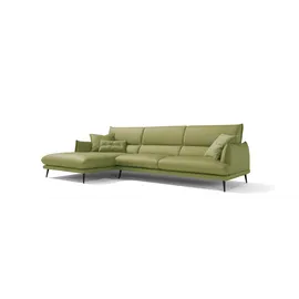 Egoitaliano Eckcouch Leder L-Form 3-Sitzer Grün
